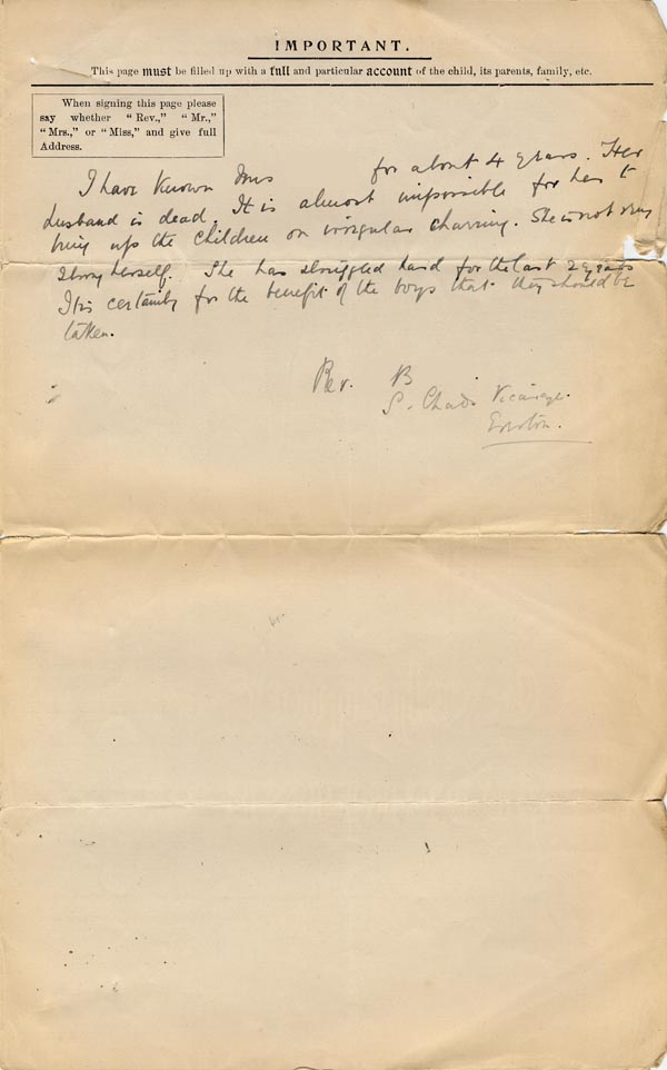 Large size image of Case 9339 1. Application to the Waifs and Strays' Society  26 November 1902
 page 3