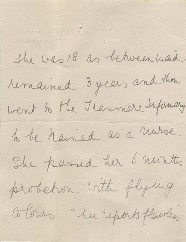 Large size image of Case 9380 5. Part of a letter about S's life since leaving the Birkenhead Home  14 November 195
 page 2
