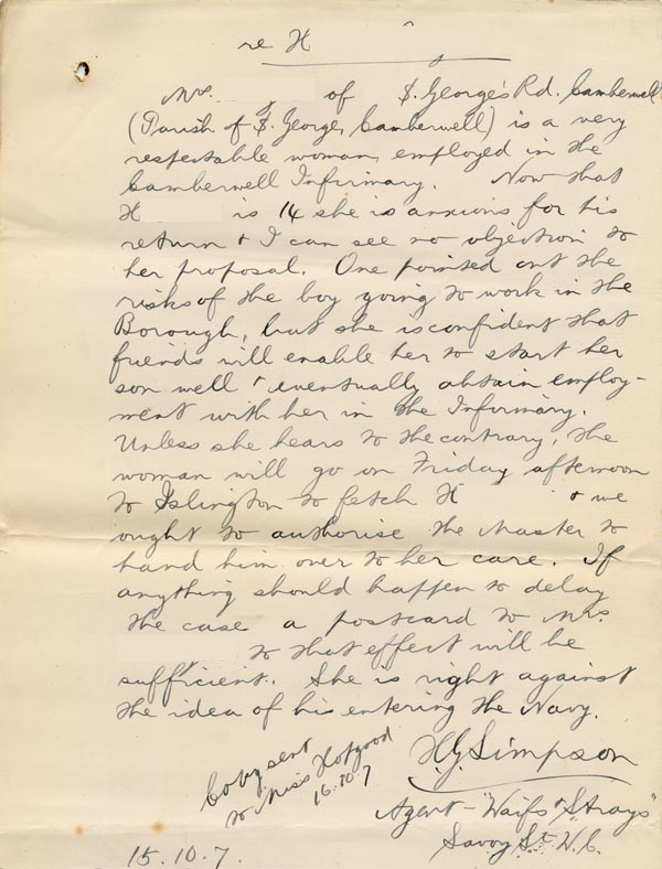 Large size image of Case 9402 5. Report on H.  15 October 1907
 page 1