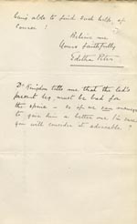 Image of Case 9498 44. Letter from Miss Peter supplying details of the cost of a cork leg  19 March 1911
 page 2