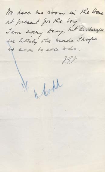 Large size image of Case 9616 4. Letter from Mrs Faire about a place at the Home for J.  26 April 1903
 page 2