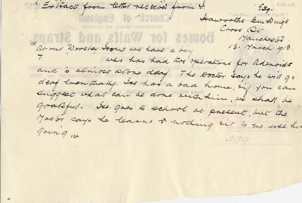 Large size image of Case 9621 2. Extract from a letter from I. Taylor  13 March 1913
 page 1