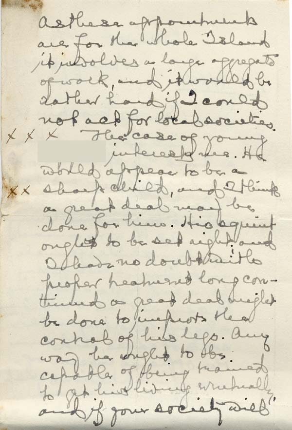 Large size image of Case 9627 9. Letter from a doctor regarding J.  Originally dated 7 May 1903, copy made 22 May 1903
 page 2