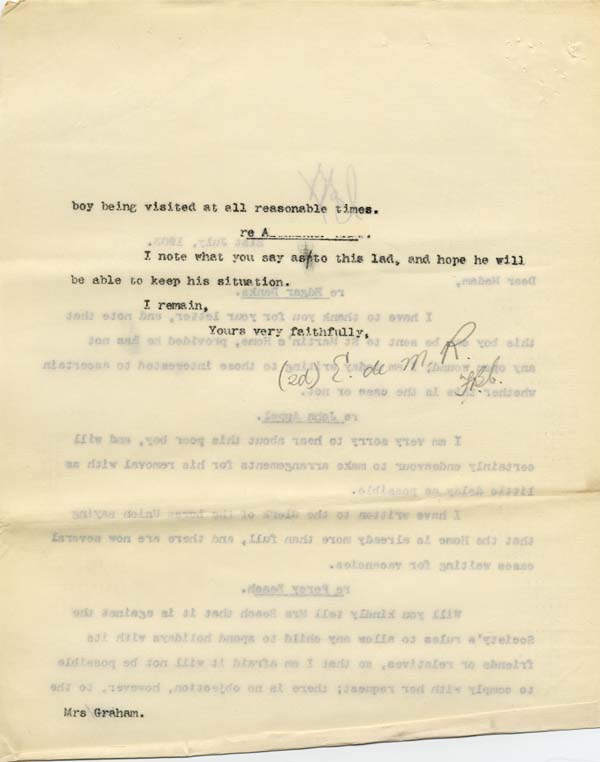 Large size image of Case 9627 18. Copy letter from Revd Edward Rudolf mentioning J's removal  21 July 1903
 page 2