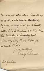Image of Case 9627 23. Letter from Mary Mortimer seeking to postpone collecting J. for a few days  13 August 1903
 page 2
