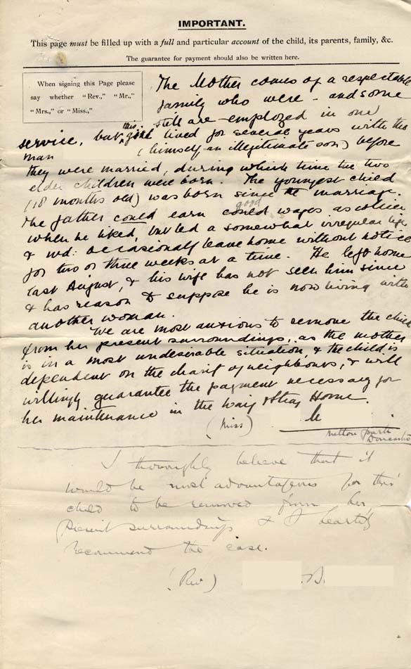 Large size image of Case 9653 1. Application to the Waifs and Strays' Society  25 April 1903
 page 3