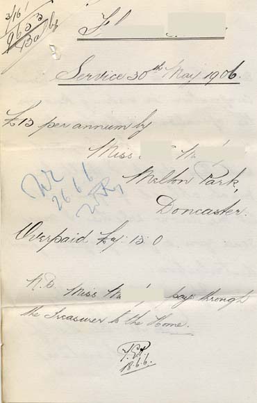 Large size image of Case 9653 6. Notice of overpayment of maintenance  18 June 1906
 page 1