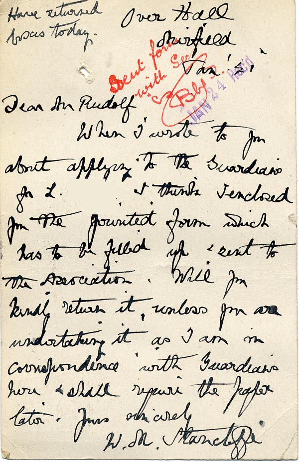 Large size image of Case 9662 11. Postcard from Miss Stancliffe  21 January 1910
 page 2