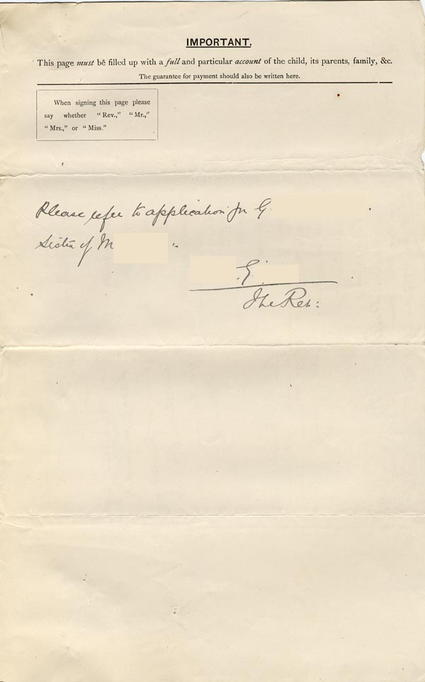 Large size image of Case 9838 1. Application to Waifs and Strays' Society  9 September 1903
 page 3
