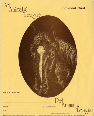 Pet Animals' league enrolment card