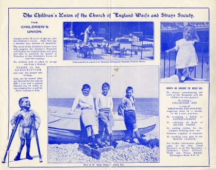 Publicity flyer for the Children's Union