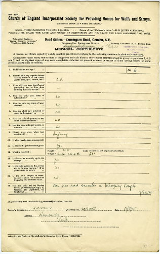 Detailed medical form from case file 19917