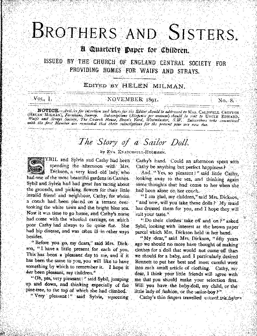 Brothers and Sisters November 1891 - page 1