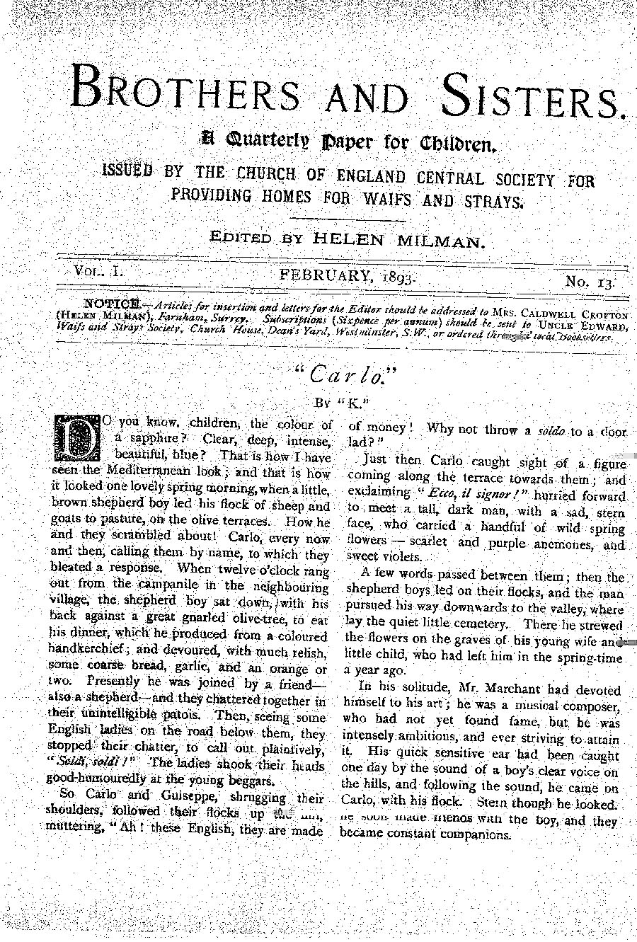 Brothers and Sisters February 1893 - page 1