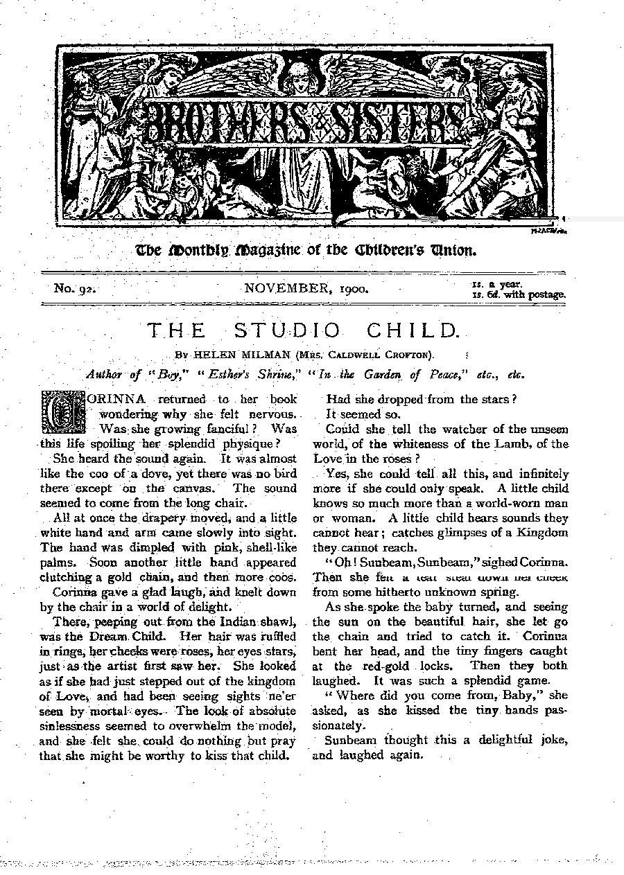 Brothers and Sisters November 1900 - page 1