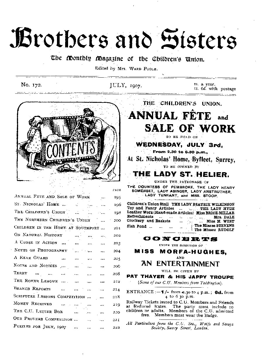 Brothers and Sisters July 1907 - page 1