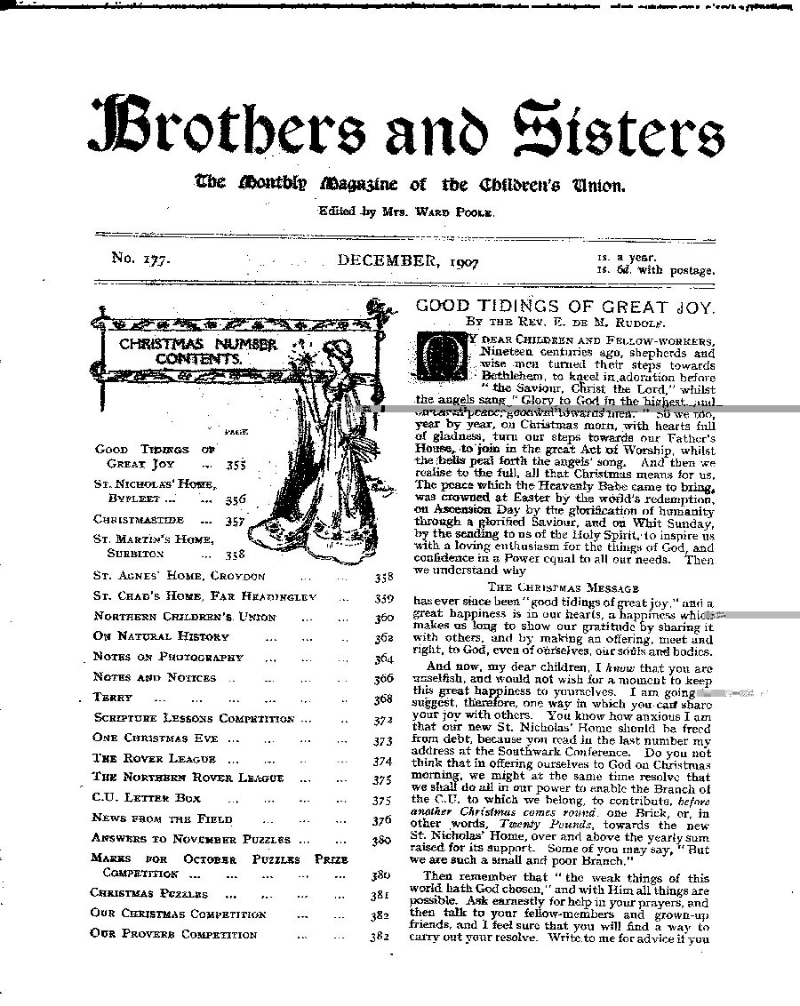 Brothers and Sisters December 1907 - page 1