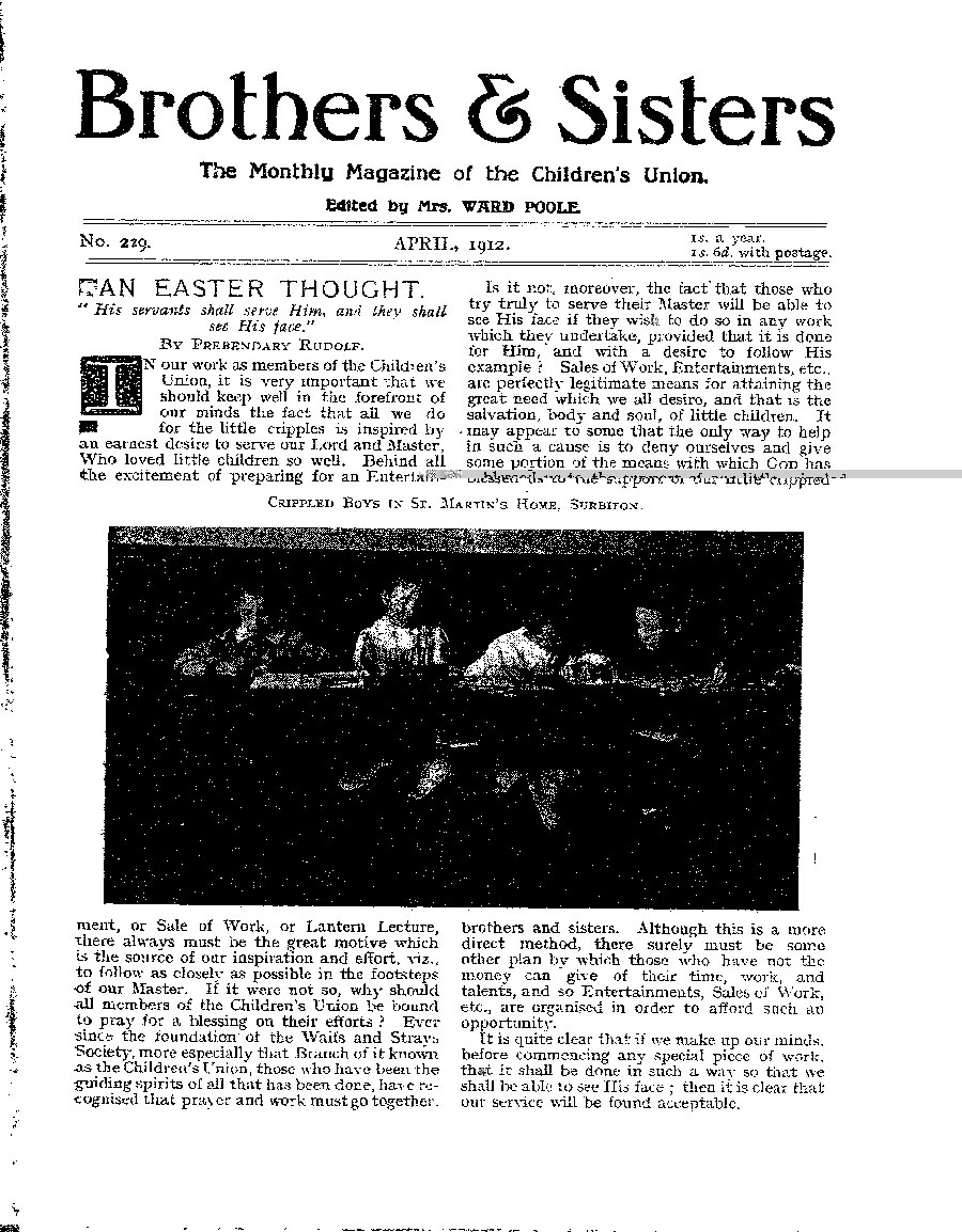 Brothers and Sisters April 1912 - page 1