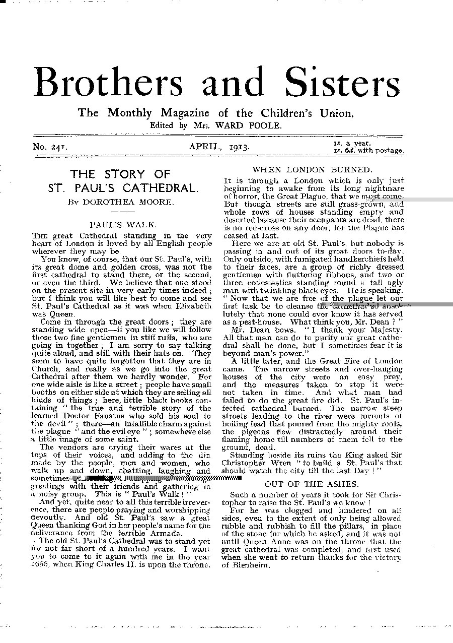 Brothers and Sisters April 1913 - page 1