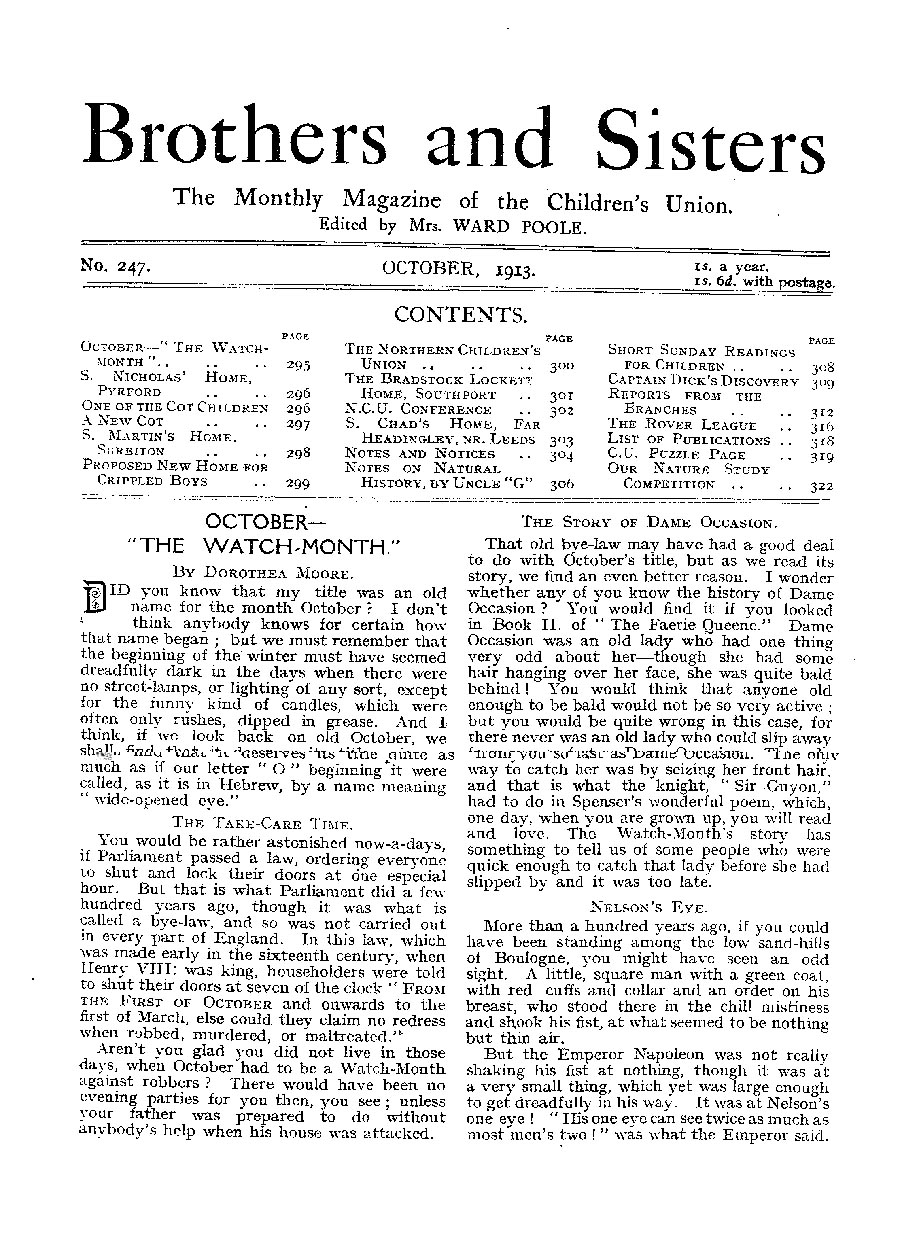 Brothers and Sisters October 1913 - page 1