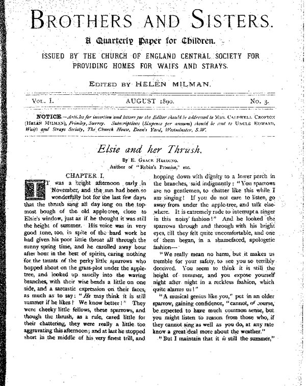 Brothers and Sisters August 1890 - page 1