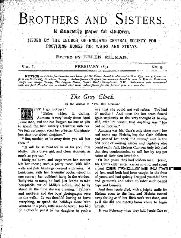 Brothers and Sisters February 1891 - page 1