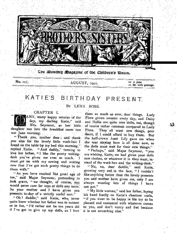 Brothers and Sisters August 1901 - page 1