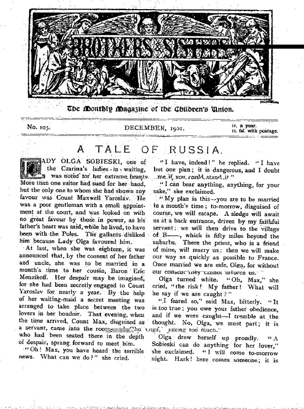 Brothers and Sisters December 1901 - page 1