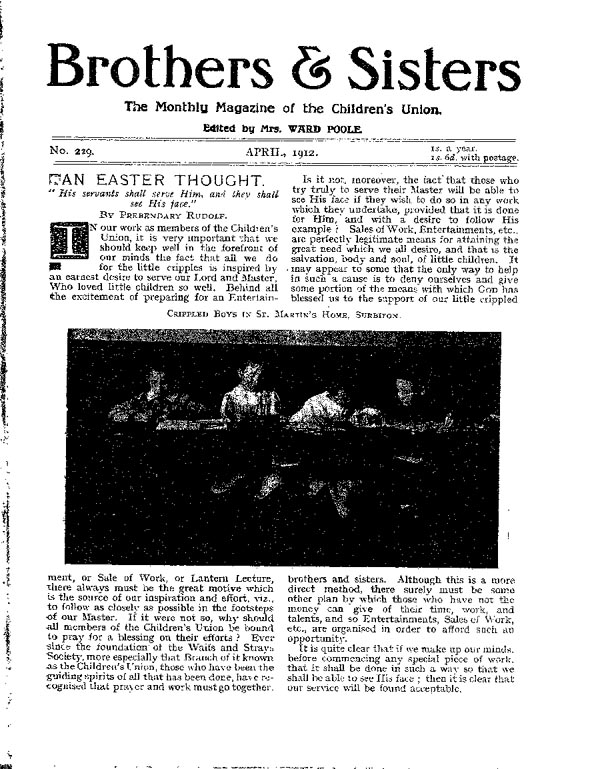 Brothers and Sisters April 1912 - page 1