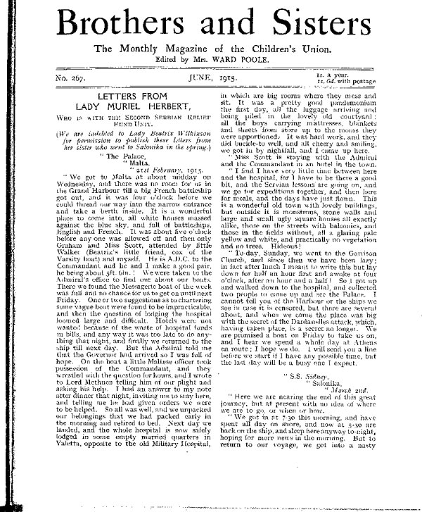 Brothers and Sisters June 1915 - page 1