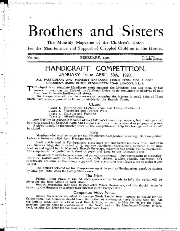 Brothers and Sisters February 1920 - page 1