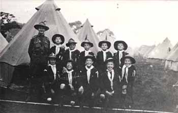 Boys' Homes became part of the Scout Movement at a very early stage. This photograph of boys from the Harvey Goodwin Home, Cambridge, was taken only five years after Sir Robert Baden-Powell first wrote down his ideas in the influential book 'Scouting for Boys'.