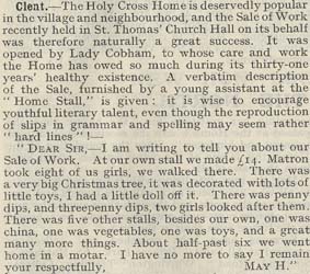 The Society always tried to include the children in fundraising events because it made them proud that they were helping their Home. 