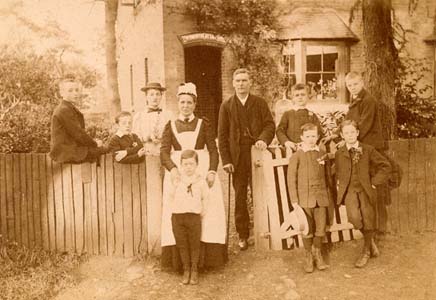 An informal photograph of the boys taken with staff