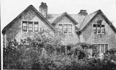 A front view of All Saints' showing the Home's fruit trees