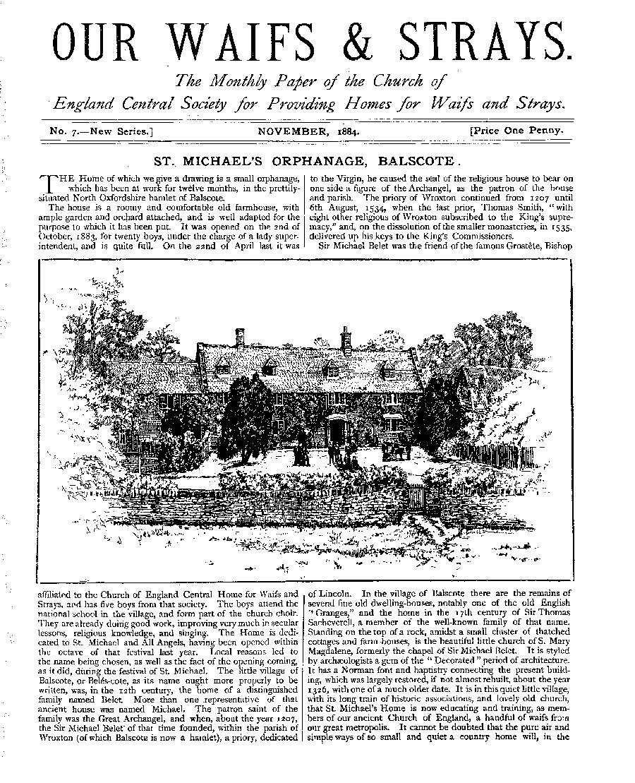 Our Waifs and Strays November 1884 - page 1