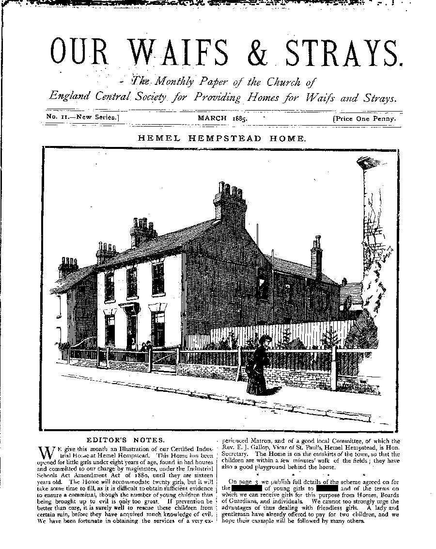 Our Waifs and Strays March 1885 - page 1