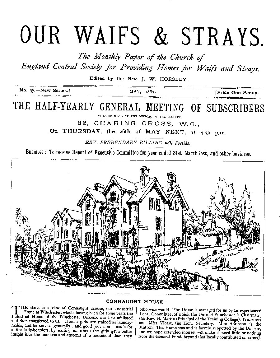 Our Waifs and Strays May 1887 - page 1
