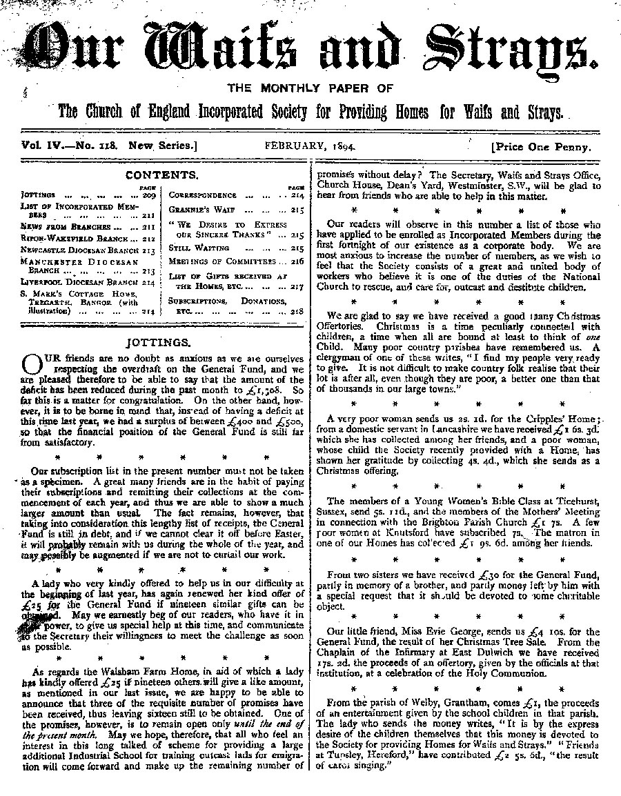 Our Waifs and Strays February 1894 - page 17