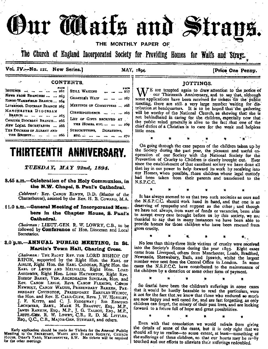 Our Waifs and Strays May 1894 - page 69