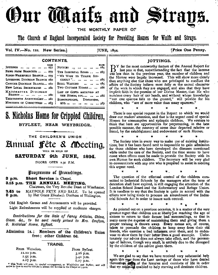 Our Waifs and Strays June 1894 - page 85