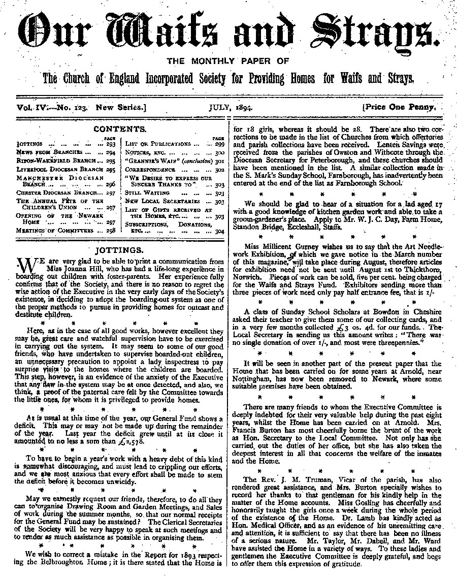 Our Waifs and Strays July 1894 - page 101