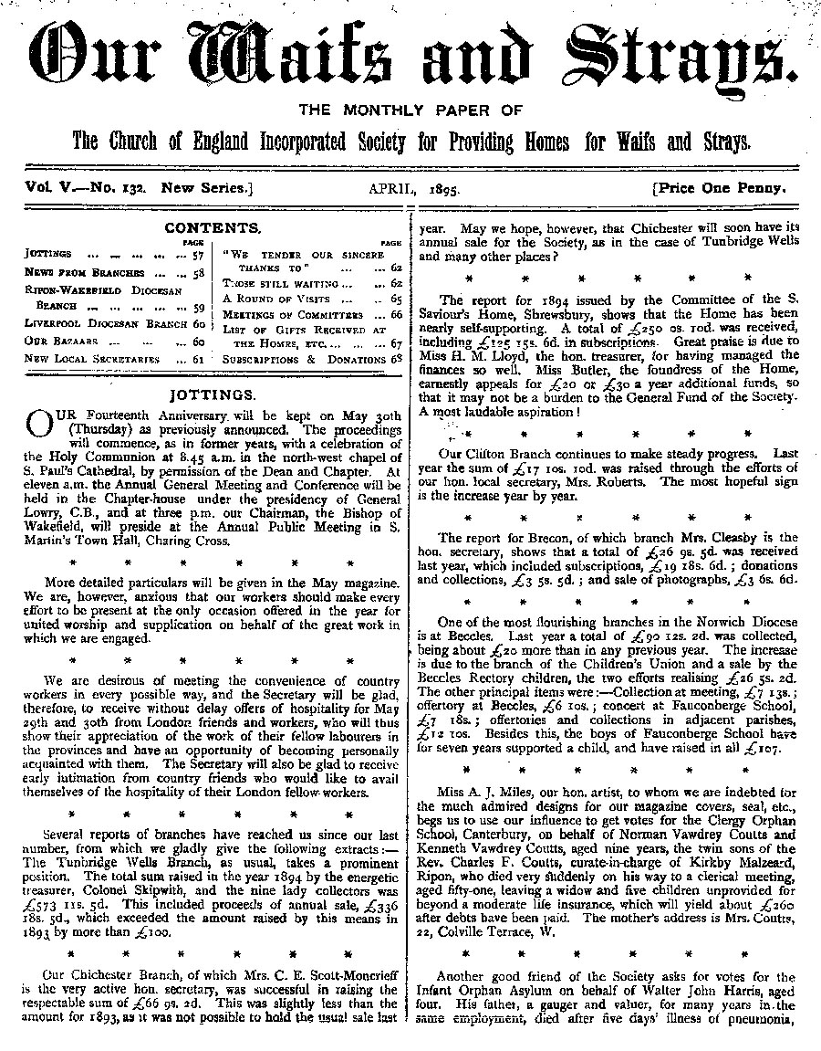 Our Waifs and Strays April 1895 - page 57