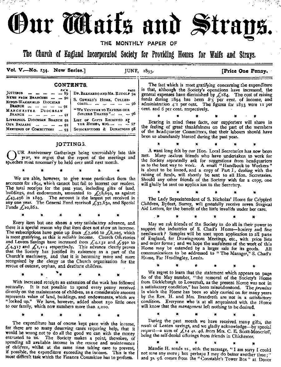 Our Waifs and Strays June 1895 - page 89