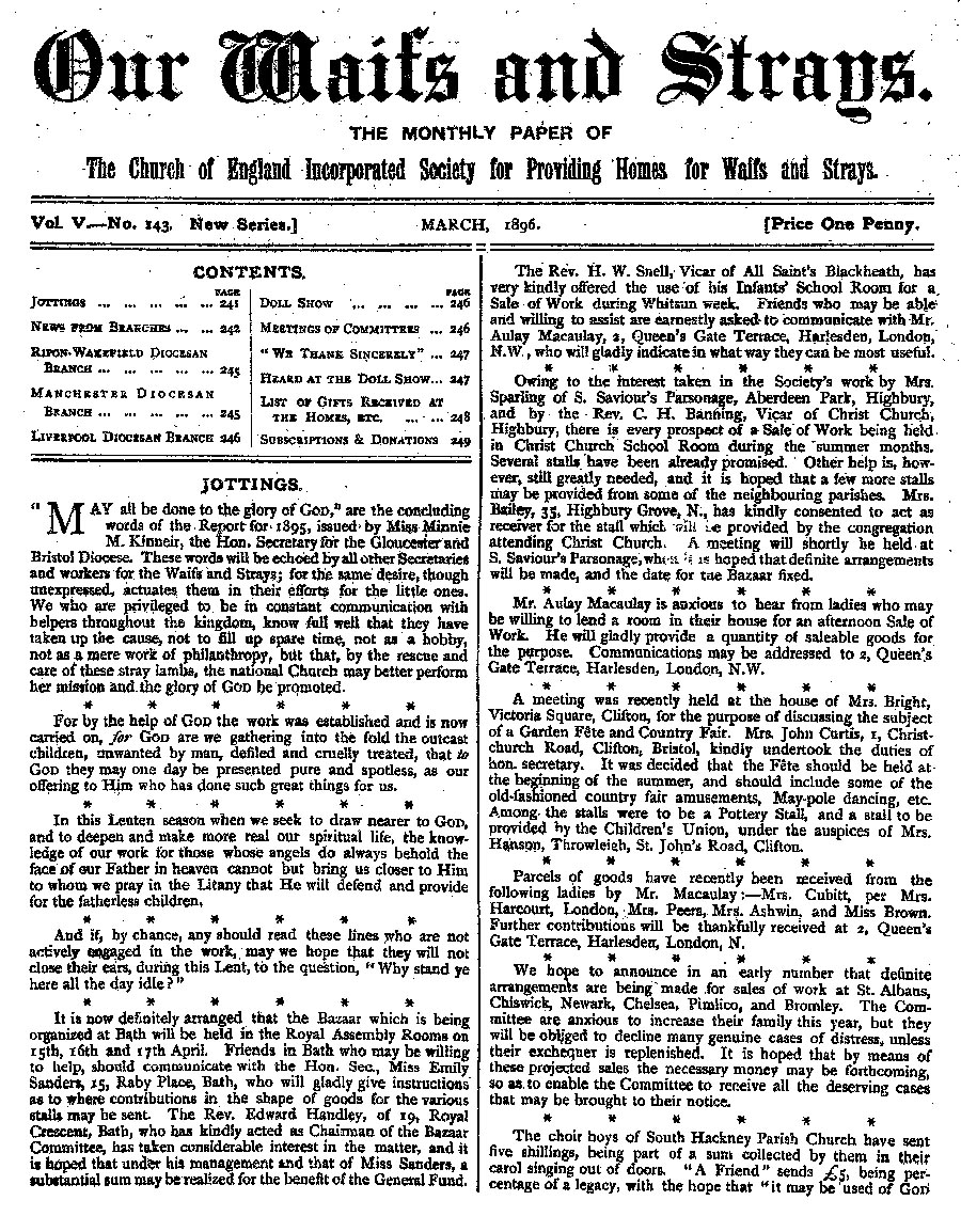 Our Waifs and Strays March 1896 - page 41