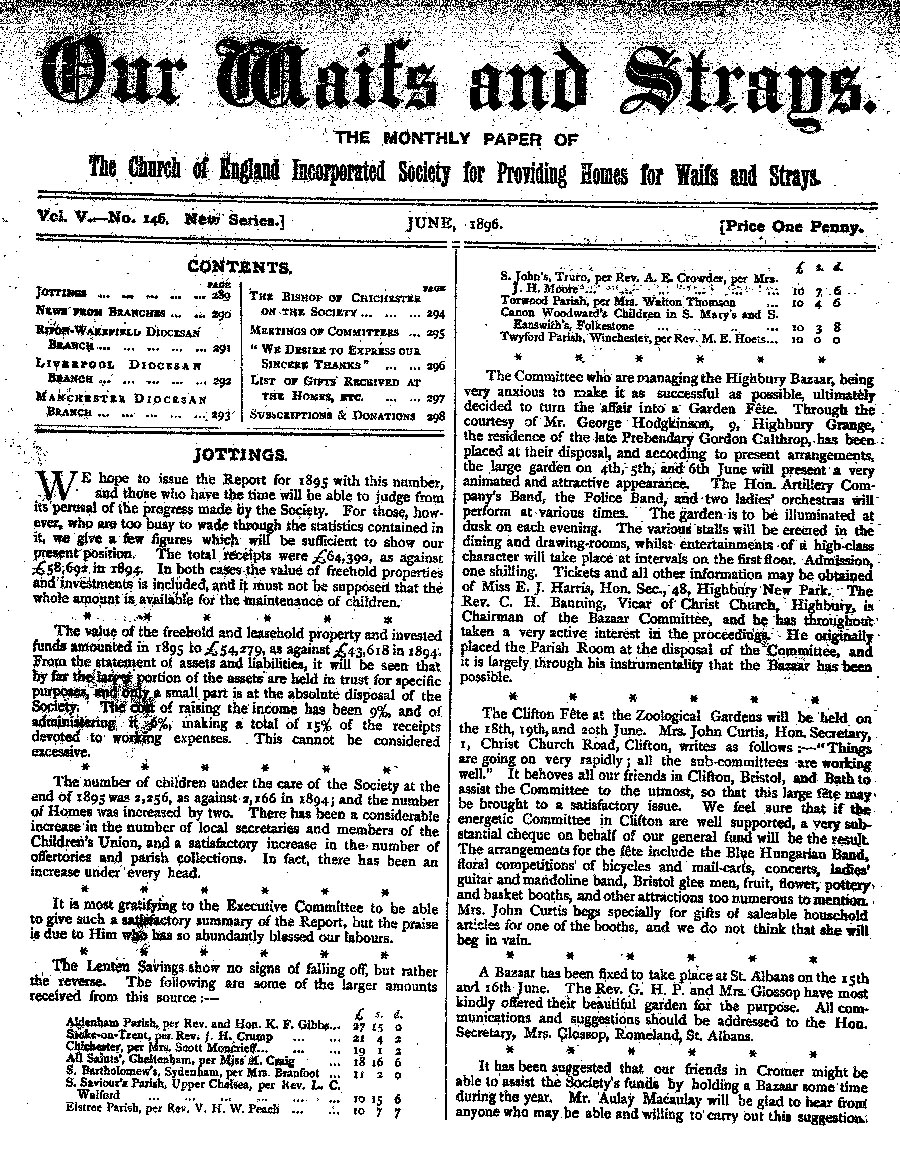 Our Waifs and Strays June 1896 - page 88