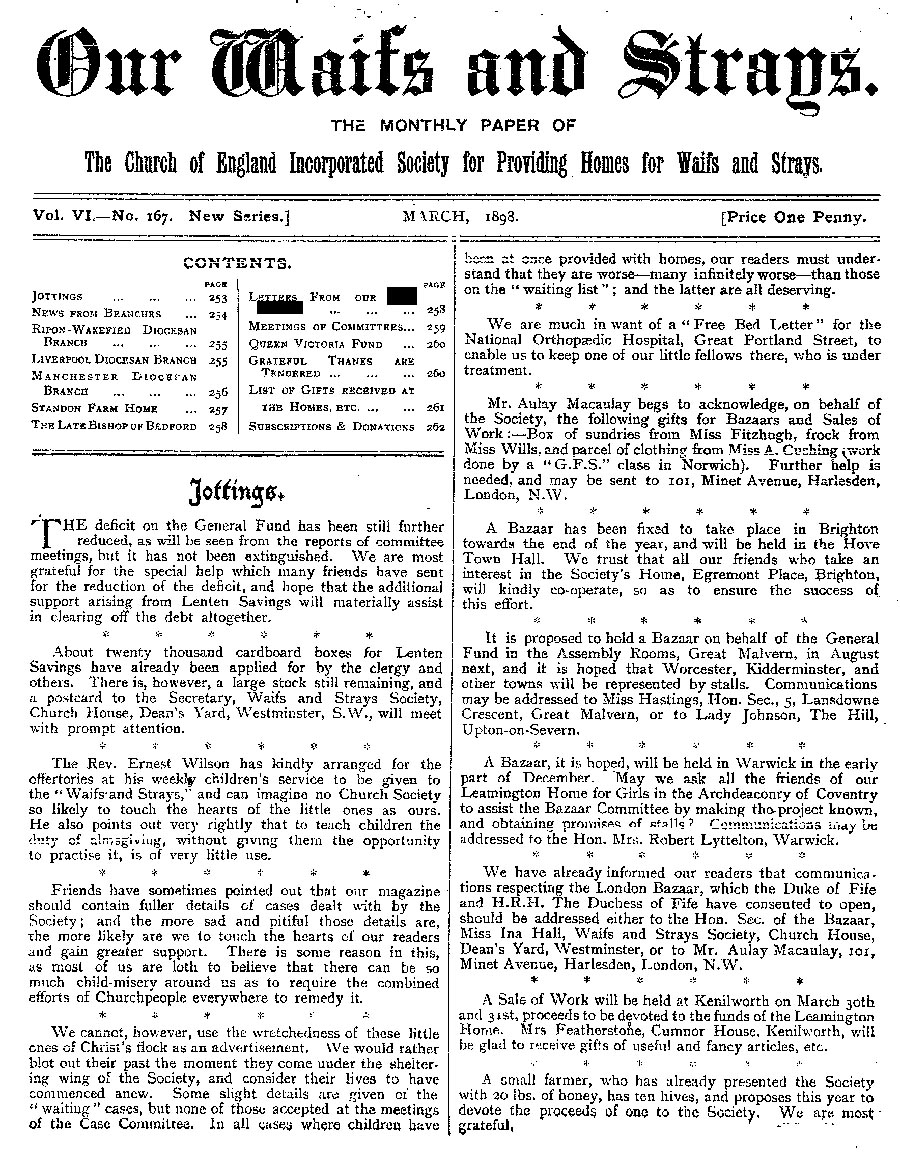 Our Waifs and Strays March 1898 - page 45
