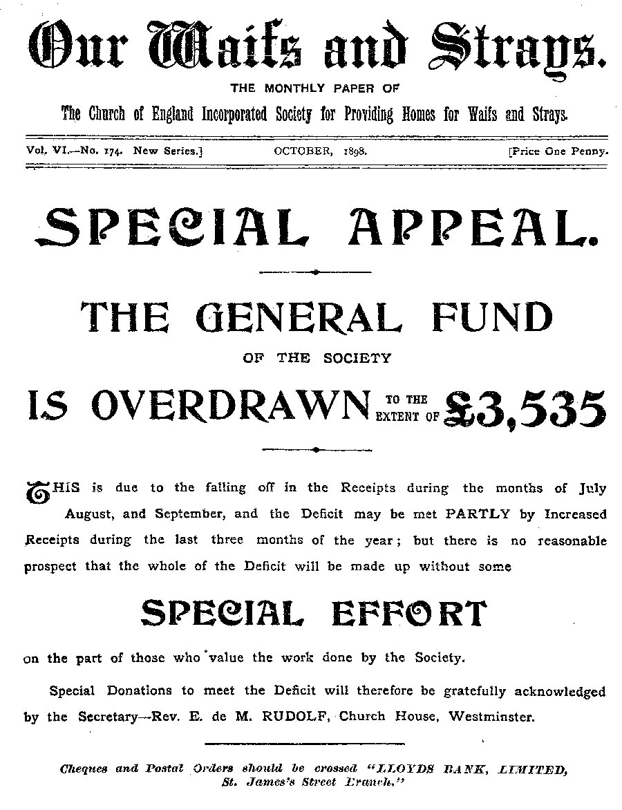 Our Waifs and Strays October 1898 - page 155