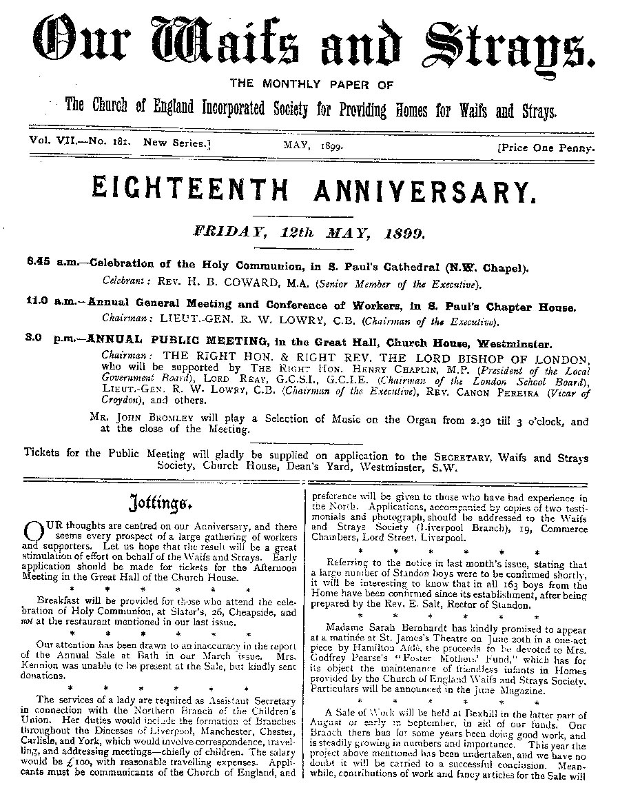 Our Waifs and Strays May 1899 - page 96