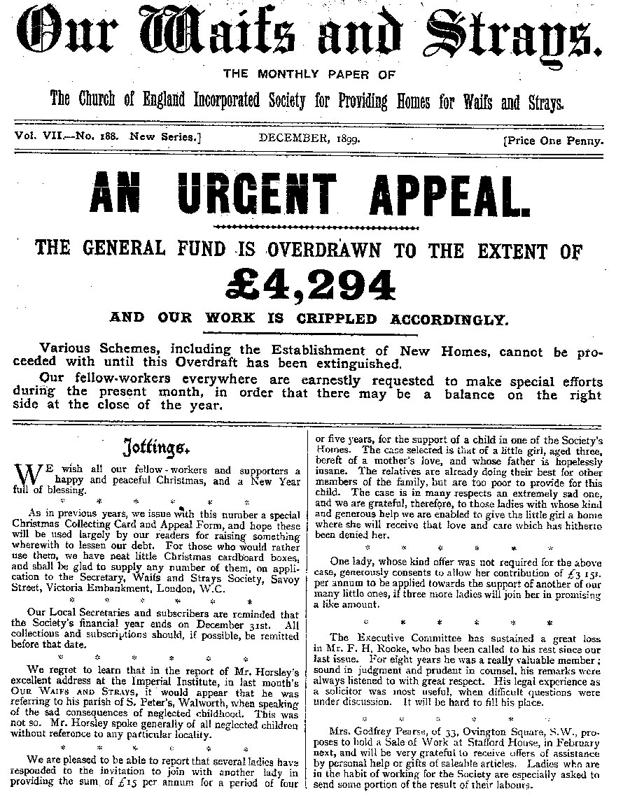 Our Waifs and Strays December 1899 - page 236